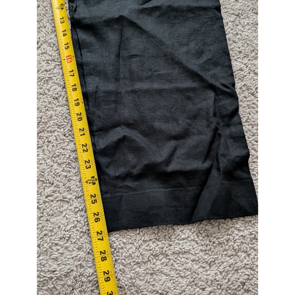 Quince 100% European Linen Patch Pocket Wide Leg Pants Black Size 8 NWT - Picture 10 of 12